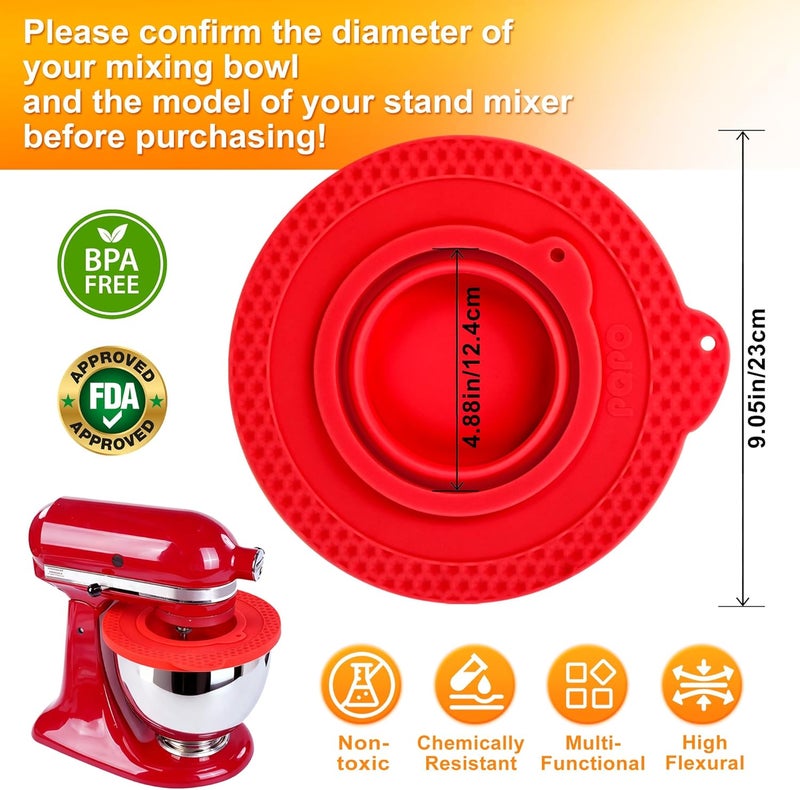 KIDOT Silicone Mixer Bowl Cover Compatible with KitchenAid 4.5-5 Quart Tilt-Head Stand Mixer, Mixer Bowl Lid to Prevent Spilling of Ingredients - Image 3